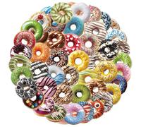 50PCS Transparent Donut Stickers for Guitar,Notebook,Scrapbook,Water Bottle,Luggage,Laptop,Bumper,Helmet,Aesthetic Dessert Waterproof Vinyl Sticker,Adults Teens Decal,Doughnut Food Graffiti Decals