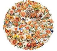 50PCS Transparent Orange Flower Stickers for Skateboard,Scrapbook,Laptop,Notebook,Computer,Suitcase,Bike,Luggage,Water Bottle,Trendy Floral Waterproof Vinyl Decals,Plant Aesthetic Graffiti Decals