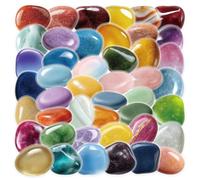 50Pcs Transparent Pebble Stickers Crystal Gemstone Vinyl Decals for Laptops Skateboards Luggage Helmets Bikes and Phones Fans Lovers and Nature Vibe Enthusiasts