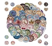 50Pcs Transparent Wax Seal Stickers for Scrapbooks Journals, Envelope Seal Stickers Vintage Floral Seals Sticker for Teens Adults, Decorative Decorations for Laptops Phone Cases (B)