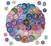 50Pcs Transparent Wax Seal Stickers for Scrapbooks Journals, Envelope Seal Stickers Vintage Floral Seals Sticker for Teens Adults, Decorative Decorations for Laptops Phone Cases (C)