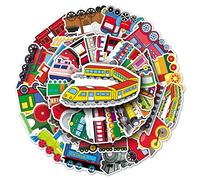 50Pcs Transport Train Stickers Laptop Car Scrapbook Phone Skateboard Suitcase Luggage Bike Vehicle Stickers Vinyl Waterproof Aesthetic Personalised Stickers for Teens Boys Girls Adults Children