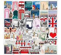 50PCS Travel Stickers for Kids,Adults,Waterproof Vinyl Travel London Stickers for Scrapbooking,Water Bottle Laptops Aesthetic Scrapbook Luggage Sticker School Rewards Party Favors