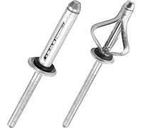 50Pcs Tri-Fold Aluminum Blind Rivets with Sealing Washer O-Ring, Ø5.2x19mm | All Aluminum Tri Grip Exploding Assortment Bulb Style Pop Rivets for Soft or Plastic Materials