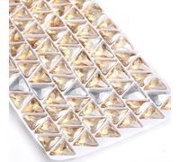 50pcs Triangle Flatback Rhinestones Gems 8MM Champagne Gold Crystal Glass Rhinestones Gems for Nail Art/Face Decor/Craft