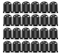 50pcs Tyre Valve Caps with Seals - Plastic Dust Caps for Cars, Bikes, Mountain Bikes, Motorbikes, Trolleys - Black