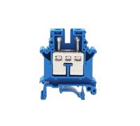 50Pcs UK16 Blue Gray Universal Screw Feed-through 2-Conductor Strip Plug Wire Electrical Connector DIN Rail Terminal Block UK 16(BLUE)