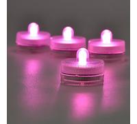 50pcs Underwater LED Flameless LED Candle Battery Operated Tealight Submersible Decorative Lights for Wedding Party Event Candle Aquarium Christmas Halloween Light (Pink)