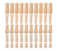 50Pcs Unfinished Wooden Peg Dolls Imaginative Creative Painted Crafts School Ornaments Kids Learn Wood