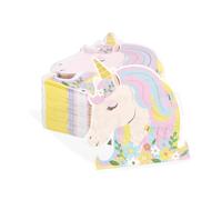 50Pcs Unicorn Paper Napkins 6.5 inch 3 Ply Floral Birthday Dinner Napkins | Disposable Absorbent Magical Pastel Unicorn Luncheon Napkin for Girls Princess Birthday Baby Shower Party Supplies