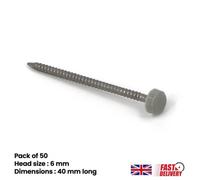 50Pcs Upvc Panel Pins 40mm Poly Top Pins Nails Plastic Headed Fascia Fixings Roofing Nails Grey