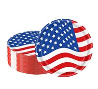 50Pcs USA Flag Paper Plates 7inch American Flag Plates,4th of July Paper Plates,4th of July Themed 4th of July Party Supplies,for Memorial Day,Veterans Day, Independence Day Party Supplies Decor