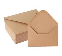 50Pcs V-Flap Envelopes 4x6 Inches Self-Seal Brown Mailing Envelopes for Invitations Postcards Greeting Cards -