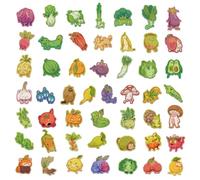 50Pcs Vegetable Fruit Animal Sticker for Notebook Water Bottle Laptop Skateboard Scrapbook Children Motivational Sticker Handicraft Activity