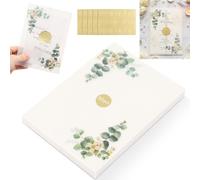 50Pcs Vellum Jackets for Invitations, Wildflower Vellum Paper Sleeves with Sealing Stickers, Pre Folded Translucent Vellums Paper Wrap Jacket for 18x13cm/5x7 inch Cards for Bridal Birthday Party