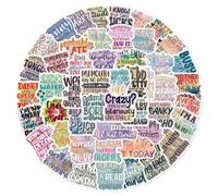 50pcs Vintage English Inspirational Text Graffiti Aesthetic Stickers Laptop Luggage Notebook Phone Case Decorative Vinyl Waterproof Decals Scrapbook Stickers Adult Girls Teens