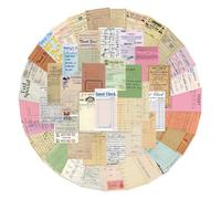 50pcs Vintage Handmade Invoice Decor Stickers, Guitar Luggage Water Bottle Laptop Bike
