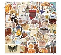 50Pcs Vintage Scrapbook Graffiti Stickers, Self-Adhesive Vinyl Stickers, Waterproof Retro Sticker, for Laptop, Computer, Luggage, Skateboard, Water Bottles