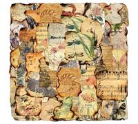 50PCS Vintage Scrapbook Stickers, Retro Aesthetic Journaling Supplies, Burnt Graffiti Stickers with Aged Paper Texture for DIY Crafts, Junk Journaling, Bullet Journals & Planner Decoration