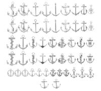 50pcs Vintage Silver Anchor Charms Zinc Alloy for DIY Jewelry Making