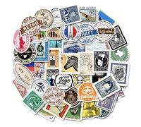 50pcs Vintage Stamp Stickers, Scrapbooking Journal Clear Diary Washi Sticker Supplies for DIY Craft, Diary, Calendar, Decoration