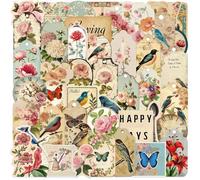 50PCS Vintage Time Stickers for Teens Adults Girls Boys,Retro Aesthetic Waterproof Sticker for Laptop Notebook Water Bottle Skateboard Guitar Computer Scrapbook Car Phone Cases DIY Journal