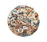 50Pcs Vintage Travel Theme Removable Stickers Tear Resistant Decal Diary Laptop Fridge Suitcase Decoration Enduring Water Resistant Scrapbook Labels