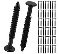 50Pcs Vinyl Shutter Fasteners Window Shutter Screws Panel Pin Spikes Anchors 3inch Hardware for Fixing and Installing Outside Exterior Vinyl Shutters Black