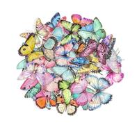50pcs Vivid Butterfly Stickers, Colorful Adhesive Butterfly Decorations, Creative Scrapbook Stickers Set for Journals Laptops Suitcase Sticker Skateboards and Scrapbooking Accessories