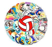 50Pcs Volleyball Stickers Laptop Car Scrapbook Phone Skateboard Suitcase Luggage Bike Ball Stickers Vinyl Waterproof Aesthetic Personalised Stickers for Teens Boys Girls Adults Children