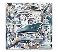 50Pcs Warship Stickers Vinyl Cool Battleship Aircraft Carrier Stickers for Laptop Water Bottle Skateboard Bumper Computer Luggage Cars,Waterproof Navy Ship Stickers for Teens Boys Kids Adults