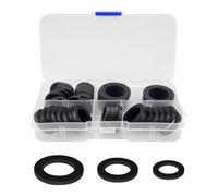 50pcs Washer Ring Shower Rubber O-Ring Washer Seals Gasket Electrical Gasket Self Locking Tab, for Faucet Water Pipe Shower Hose Heads Replacement, Black(1",1/2",3/4")