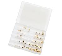 50pcs Watch Crown Repairing Replacement Accessories, Assorted Watch Crown Part for Home Shop Gold with A Variety of Diameters, Metal Material, Compatible with Hand Mounting