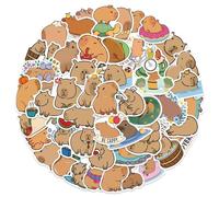 50pcs Waterproof Capybara Stickers, Waterproof Cartoon Animals Stickers Cute Cartoon Funny Animals Stickers for Water Bottles, Suitcase, Laptop,Skateboard,Luggage,Decal,Graffiti