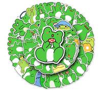 50Pcs Waterproof Decorative Frog Stickers Fashionable Frog Laptop Stickers Cartoon Frog Vinyl Stickers for Water Bottle, Skateboard