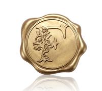50pcs Wax Seal Stickers, Self-Adhesive Letter Wax Stickers Gold Alphabet Wax Stickers Invitation Envelope Seal Stickers for Wedding Christmas Party (F)