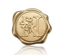 50pcs Wax Seal Stickers, Self-Adhesive Letter Wax Stickers Gold Alphabet Wax Stickers Invitation Envelope Seal Stickers for Wedding Christmas Party (N)