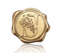 50pcs Wax Seal Stickers, Self-Adhesive Letter Wax Stickers Gold Alphabet Wax Stickers Invitation Envelope Seal Stickers for Wedding Christmas Party (S)
