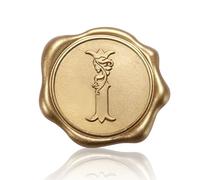 50pcs Wax Seal Stickers, Self-Adhesive Letter Wax Stickers Gold Alphabet Wax Stickers Invitation Envelope Seal Stickers for Wedding Christmas Party (I)