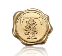 50pcs Wax Seal Stickers, Self-Adhesive Letter Wax Stickers Gold Alphabet Wax Stickers Invitation Envelope Seal Stickers for Wedding Christmas Party (T)