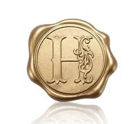 50pcs Wax Seal Stickers, Self-Adhesive Letter Wax Stickers Gold Alphabet Wax Stickers Invitation Envelope Seal Stickers for Wedding Christmas Party (H)
