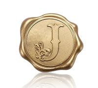 50pcs Wax Seal Stickers, Self-Adhesive Letter Wax Stickers Gold Alphabet Wax Stickers Invitation Envelope Seal Stickers for Wedding Christmas Party (J)