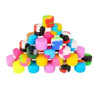 50PCS Wax Silicone Container Non-Stick 3ml Food Grade Storage Jars for Dab Essential Oil Concentrate Lip Balm Random Color