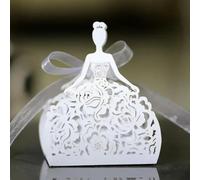 50pcs Wedding Bride Candy Box Laser Cut Gift Box For Guests Chocolate Cookies Wrapping Boxes Wedding Party Favor Decoration