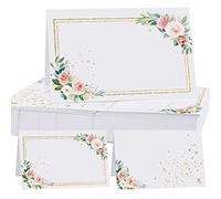 50pcs Wedding Place Cards Flower Table Seating Cards Paper Tented Wedding Name Cards for Table Setting Birthday Dinner Party