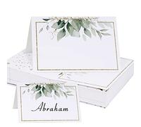 50pcs Wedding Place Cards Leaves Table Seating Cards Paper Tented Wedding Name Cards for Table Setting Birthday Dinner Christmas Party
