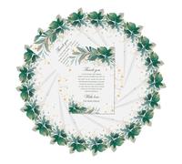50pcs Wedding Thank You Cards, Greenery Theme Gold Lettering, Premium Blank Cards for Bridesmaids, Guests & Events