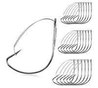 50pcs Weedless Wacky Rig Hooks Wacky Worm Hooks with Weed Guard Bass Fishing Hooks for Wacky Rigging Worm Lure Baits Size 3/0 2/0 1/0 1 2 4