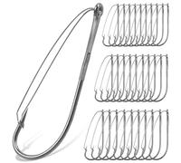 50pcs Weedless Wacky Rig Hooks Wacky Worm Hooks with Weed Guard Bass Fishing Hooks for Wacky Rigging Worm Lure Baits Size 3/0 2/0 1/0 1 2 4