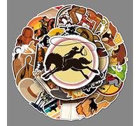 50Pcs Western Cowboy Stickers Cartoon Funny Western Sticker for Water Bottle Laptop Skateboard Scrapbook Phone Luggage Bike Helmet Computer,Vinyl Waterproof Cool Decals for Teens Adults Kids